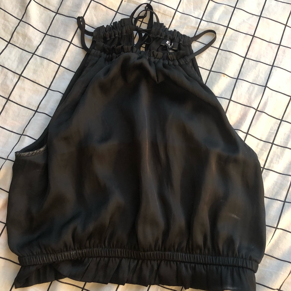 black high neck halter top